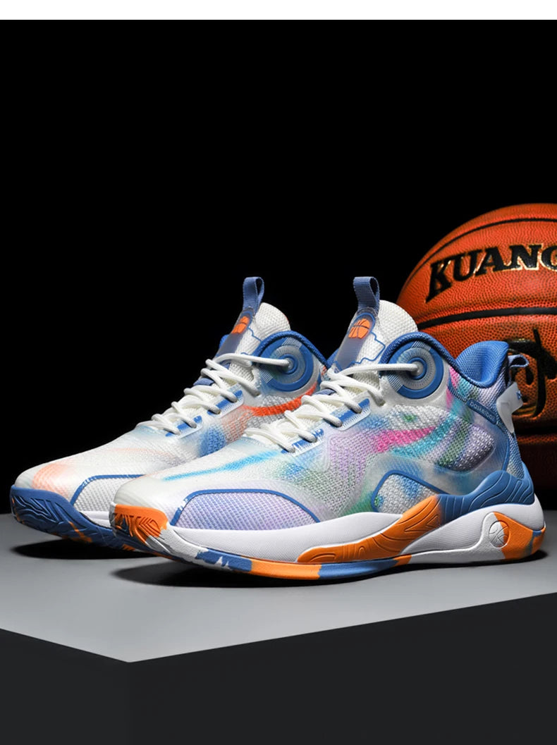 Men's Basketball Shoes Mid Basketball Sneakers/Non-Slip Outdoor Cushioning Workout Shoes