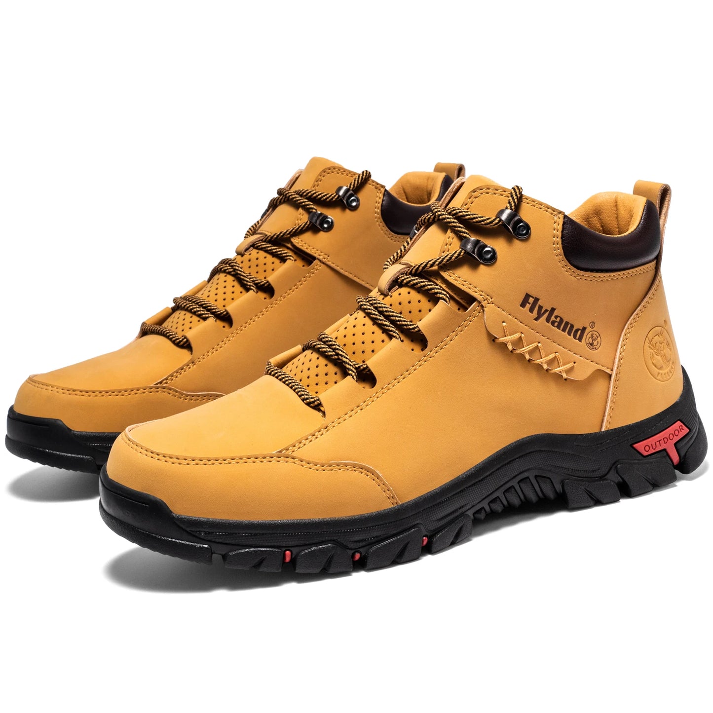 FLYLAND Men's Chukka Boots, Vintage Classical Top/Layer Cowhide Leather, Casual Work Office Shoes Daily
