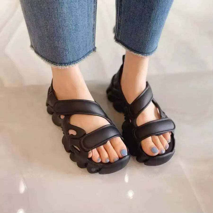 Women's New Summer Beach With Hollow Out Roman/Thick Bottom Casual Shoes Women Platform Sandals