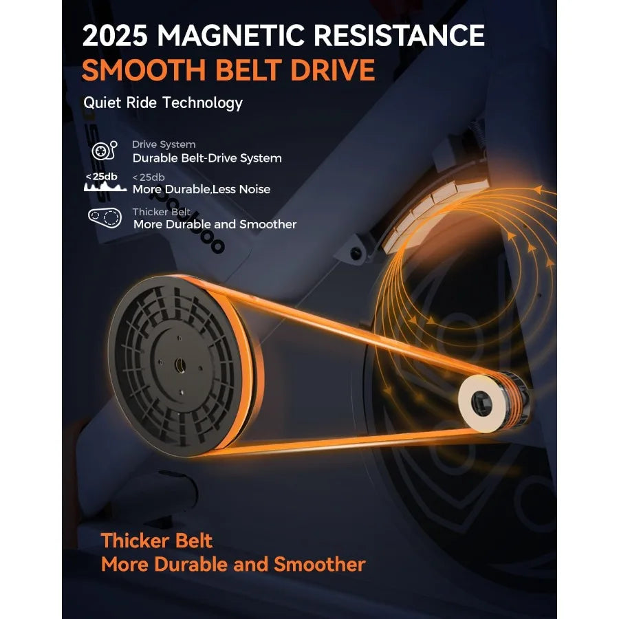 Indoor Cycling Bike with Adjustable Magnetic and Brake Pad/Resistance Silent Belt Drive for Home Cardio Fitness Upgraded Version