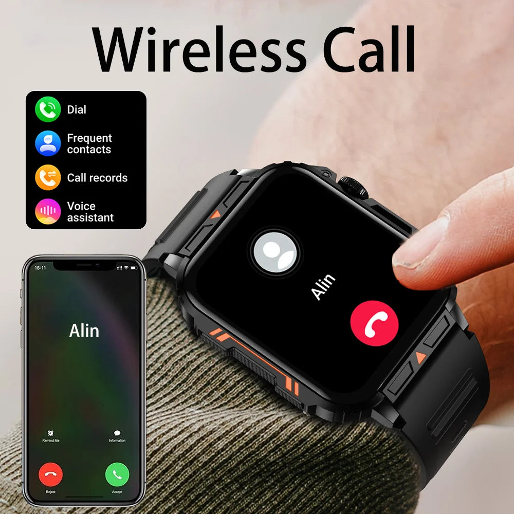 SENBONO Military Smart Watch Bluetooth Call 24/7 Heart Rate Monitor/IP68 Waterproof 100+ Sport Mode Smartwatch for Men Women