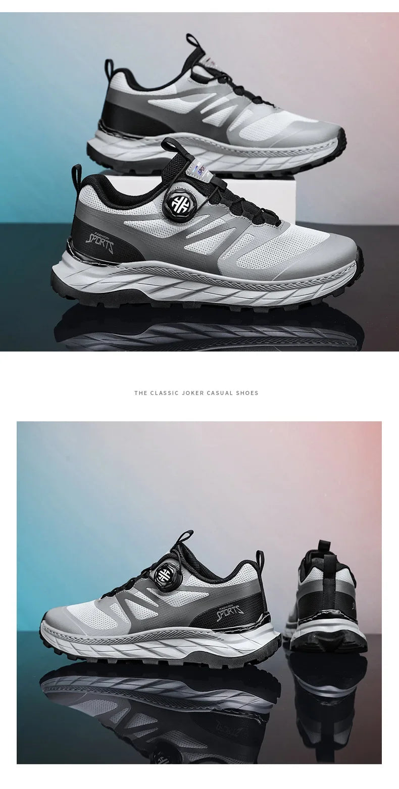 Spring Summer Thin Automatic Buckle Trail Running Shoes Casual/Function Hiking Breathable Outdoor Sports Trendy Footwear