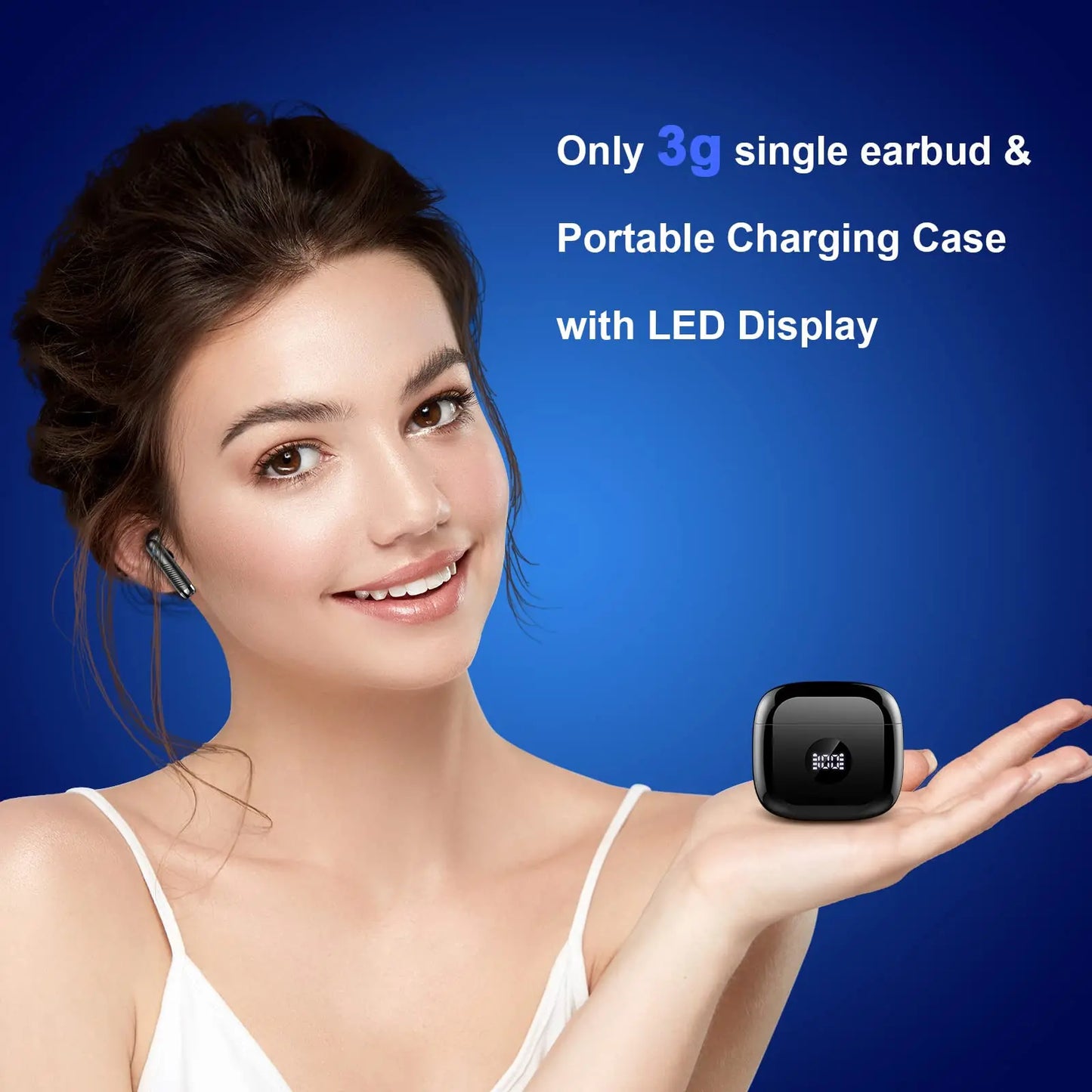 Wireless Earbuds, LED Power Display Bluetooth 5.3 Headset/Earbuds in-Ear Noise Cancelling Mic 40H Playback Headphones