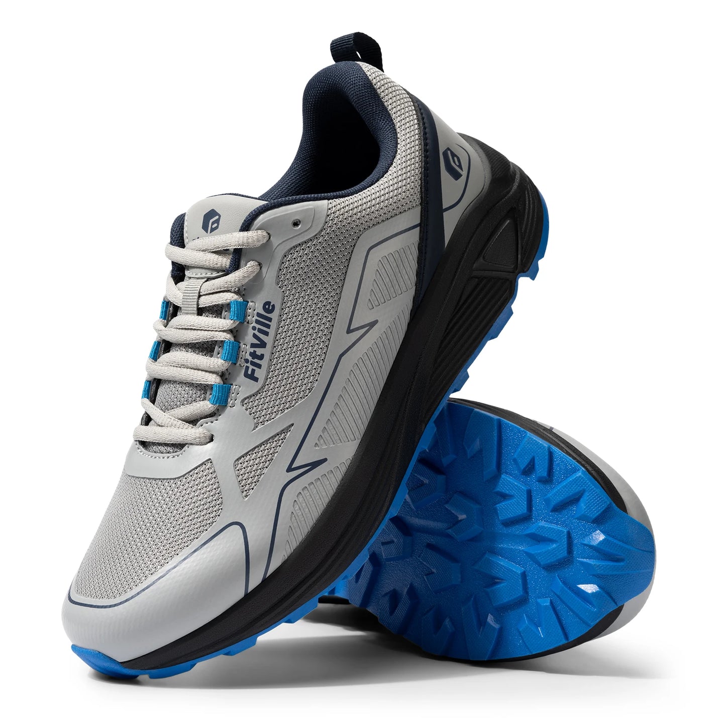 FitVille Extra Wide Trail Running Shoes Non-Slip Men's Sneakers/Lightweight for Male Swollen Feet Arch Support Pain Relief