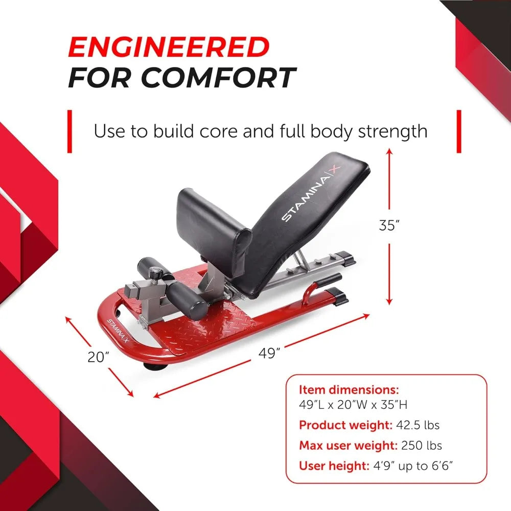 X 4-in-1 Fitness Bench Adjustable Weight and Foldable Exercise Bench/Roman Chair with Smart Workout App Up to 250 lbs Weight Limit