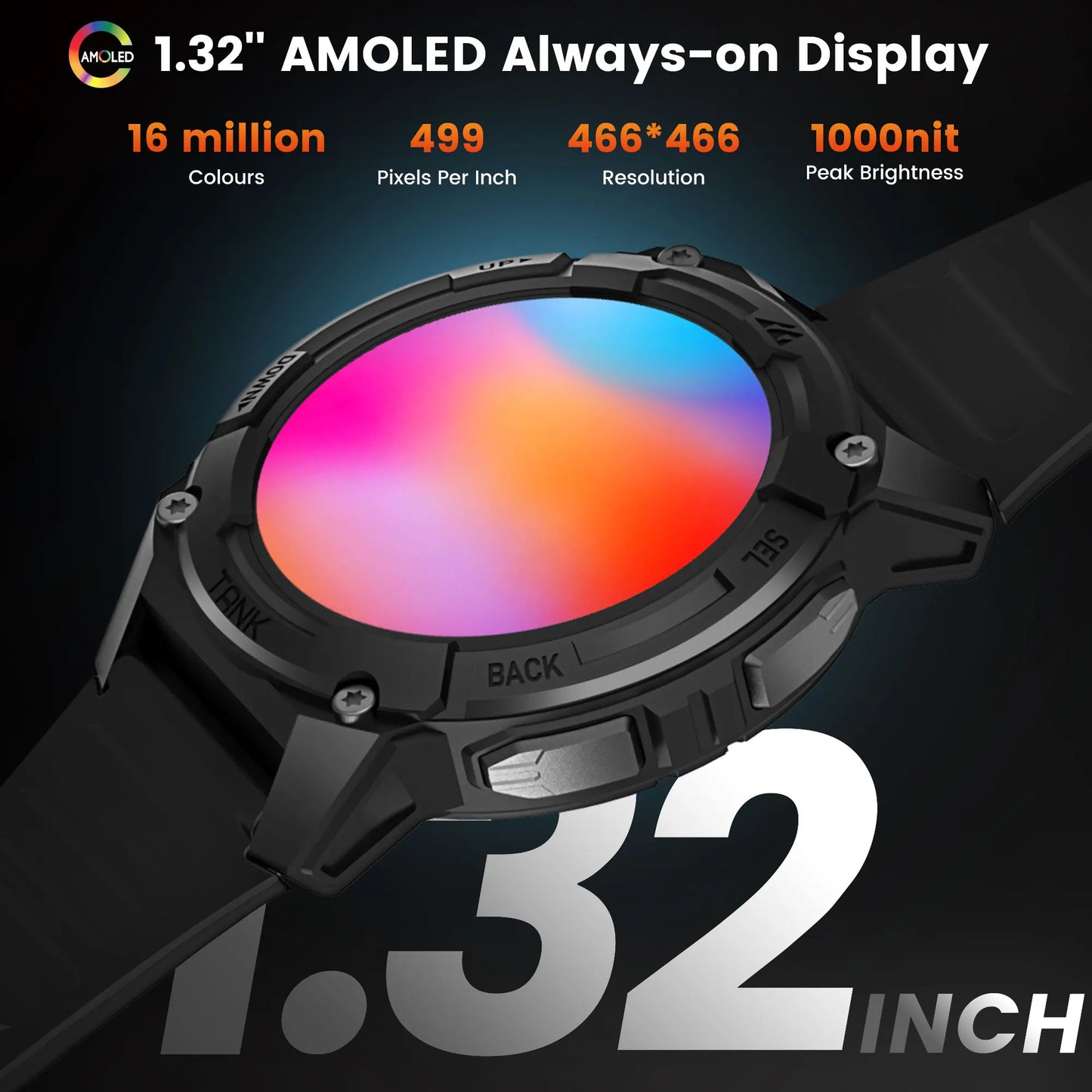 2024 KOSPET TANK S2 GPS Smart Watch For Women Altimeter Compass/Bluetooth Call AMOLED IP69K Waterproof Smartwatch