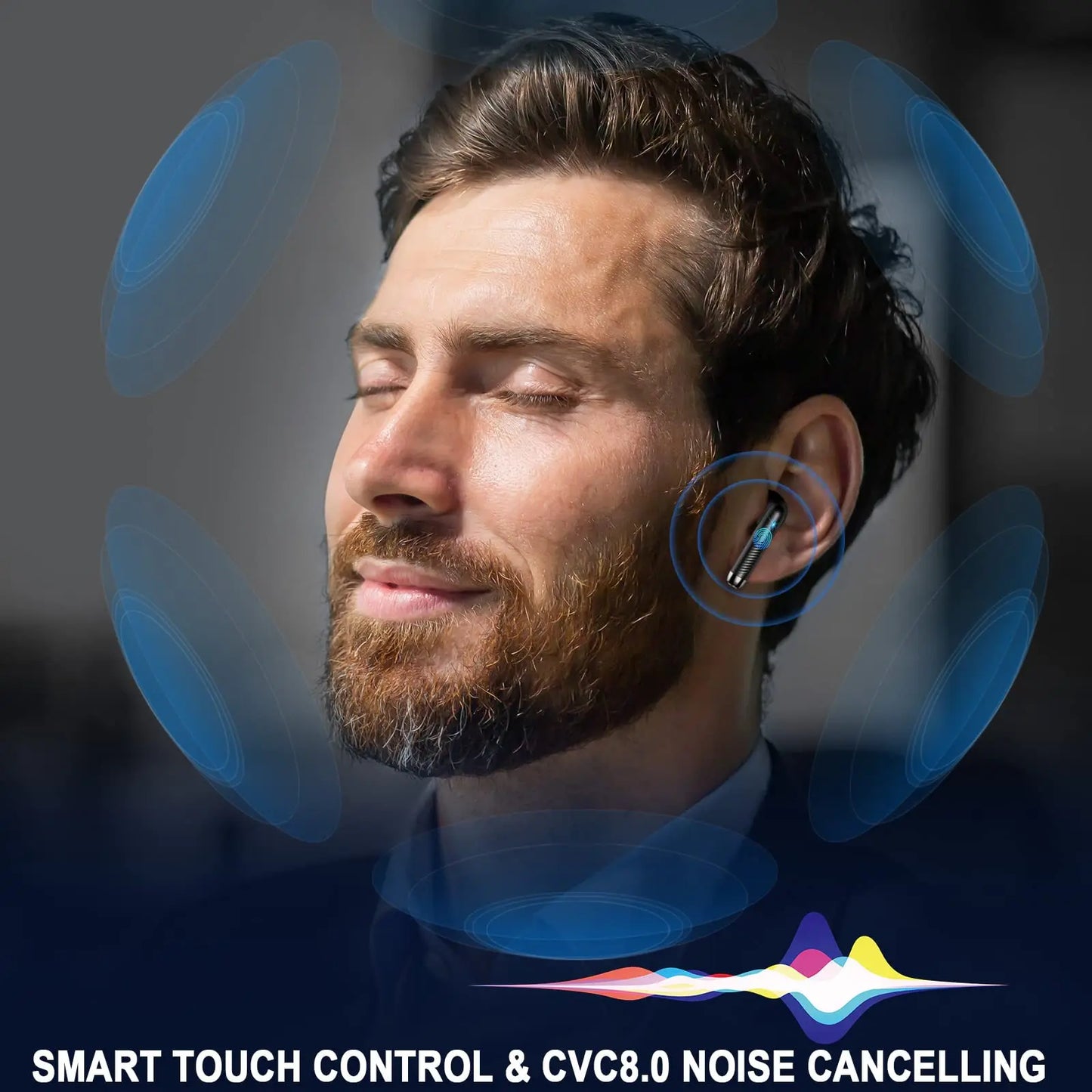 Wireless Earbuds, LED Power Display Bluetooth 5.3 Headset/Earbuds in-Ear Noise Cancelling Mic 40H Playback Headphones