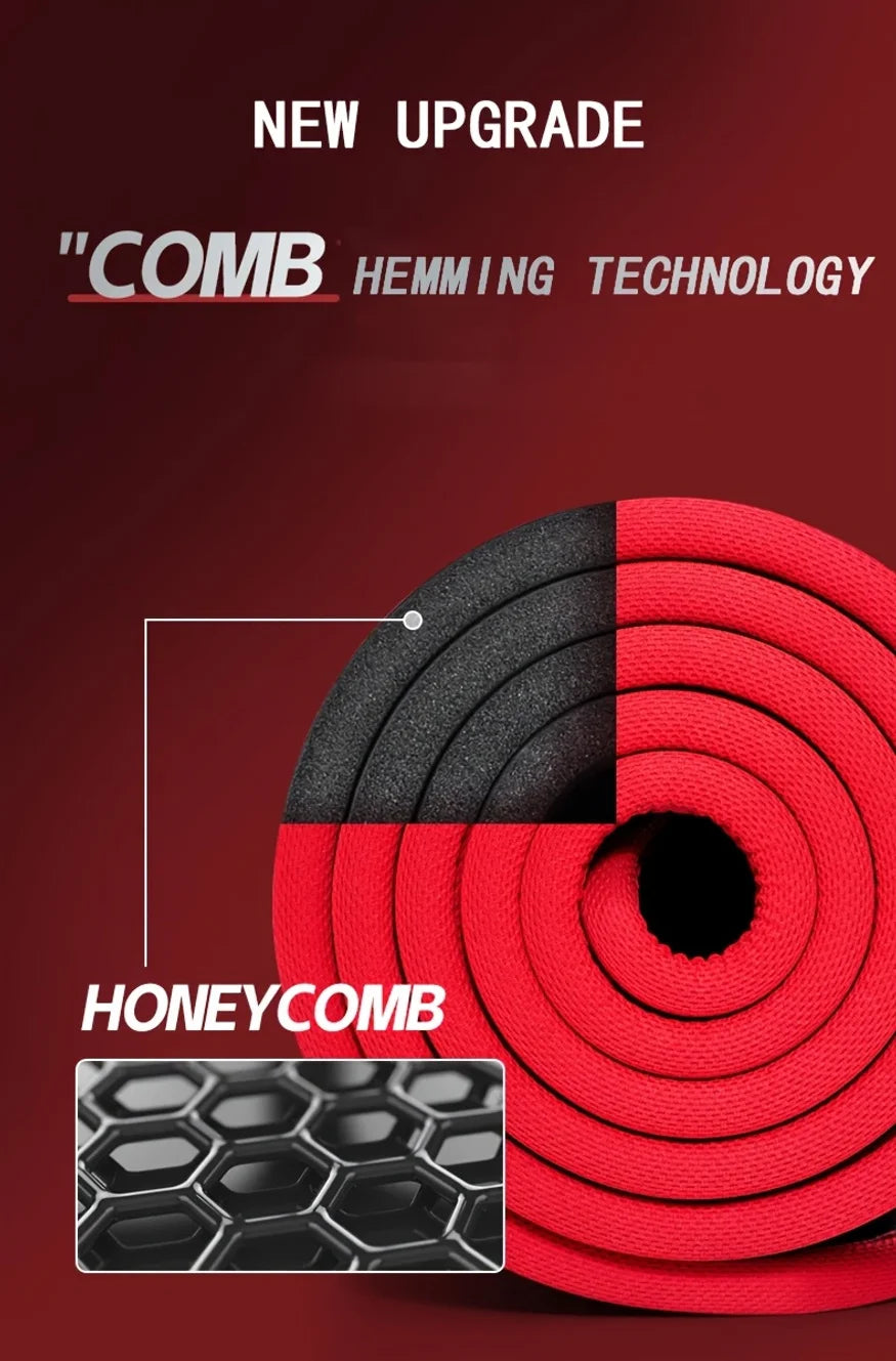 10MM Extra Thick 183cmX62cm Yoga Mats NBR Non-slip Exercise Mat/Fitness Tasteless Pilates Workout Gym Mats With Cushion