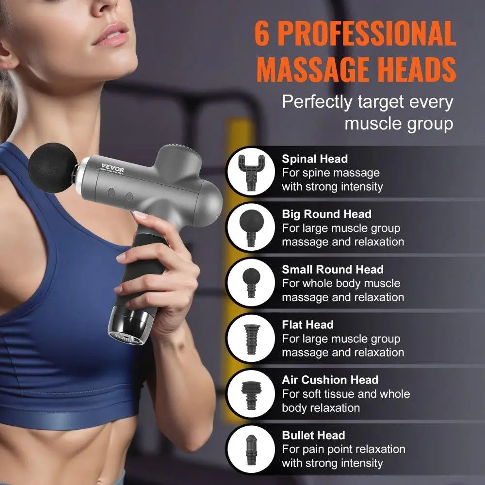 Deep Tissue Massage for athletes 8 Levels/6 Massage Heads, 24V 2500mAh