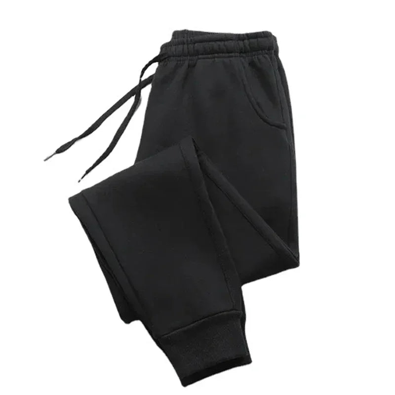 Men's Casual Pants Autumn Winter Fleece Sweatpants Men Running Jogger Sports/Gym Trousers Fashion Solid Color Workout Long Pants