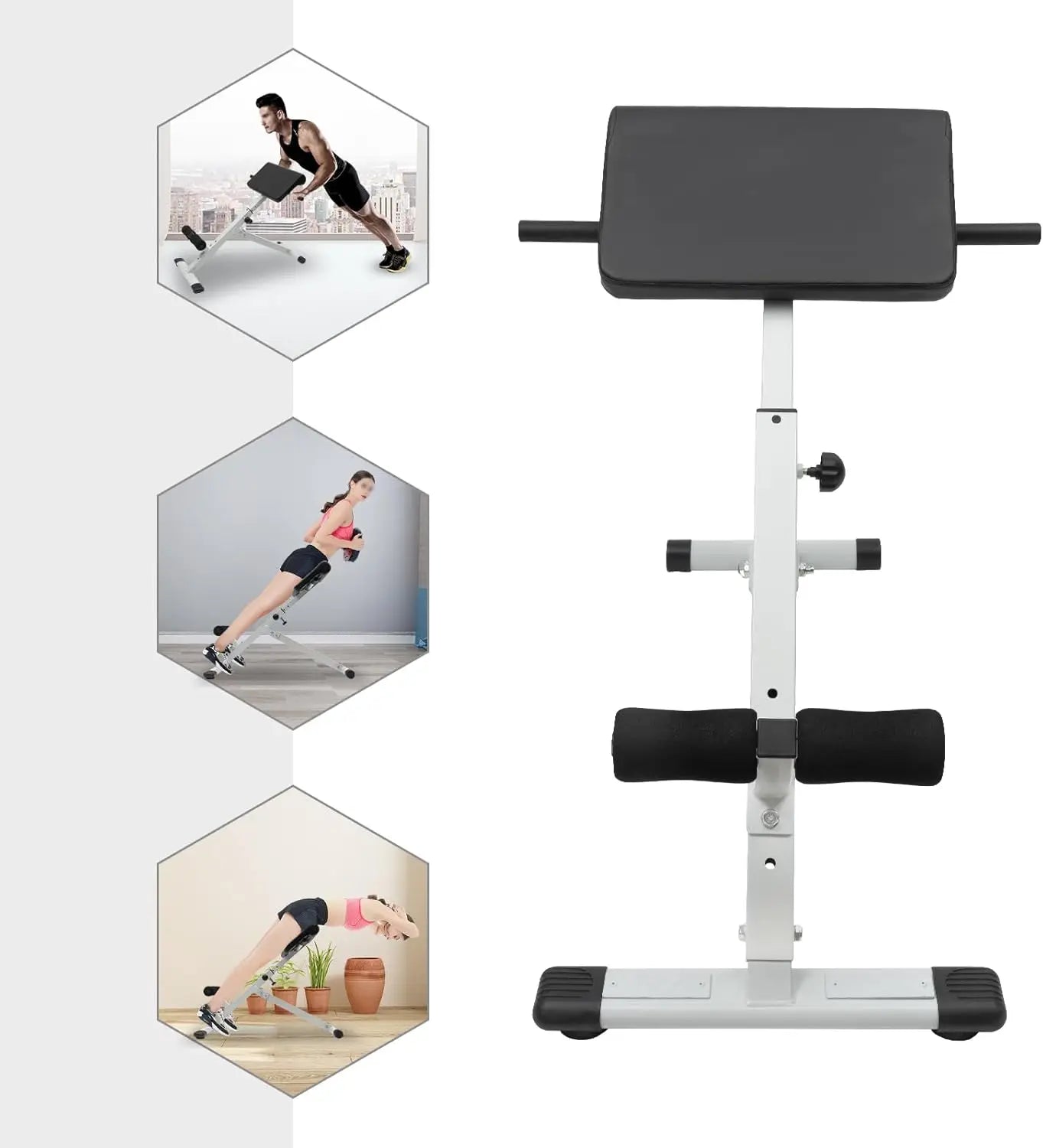 Roman Chair Hyper extension Bench Adjustable Length Back Extension Bench/Machine for Home Gym Fitness Multi-Functional Bench