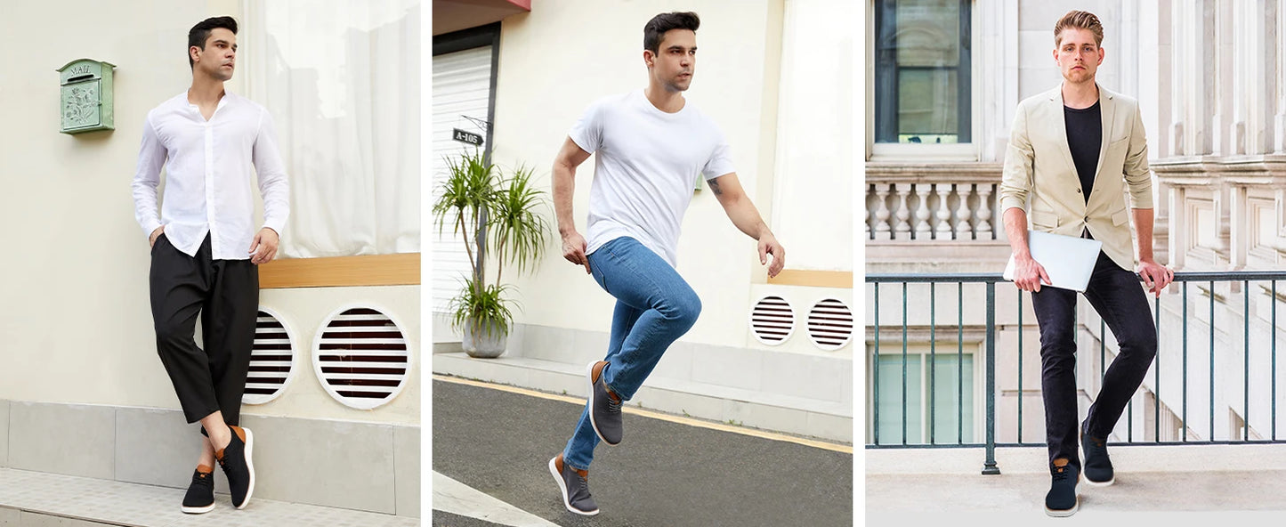 Men's Casual Sneakers Oxfords Business/Mesh Breathable Walking Athletic Shoes