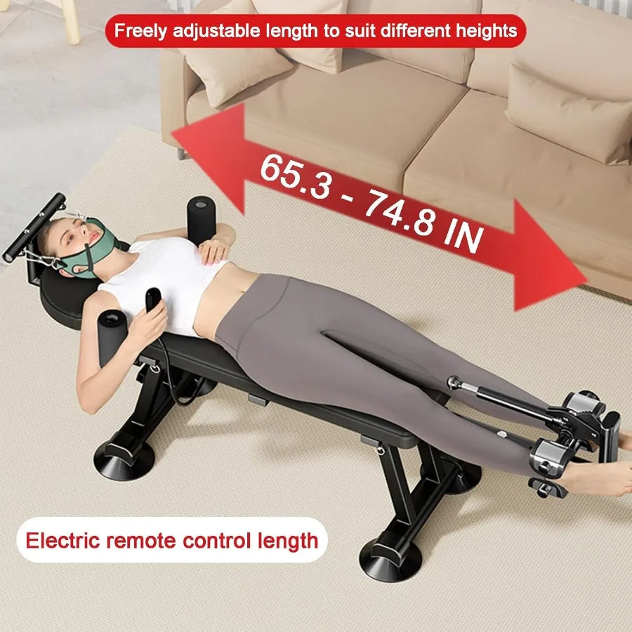 Home Use Full Body Traction Machine Bed for Spine Stretching/Inversion Traction Table with Adjustable Back Stretcher Durable
