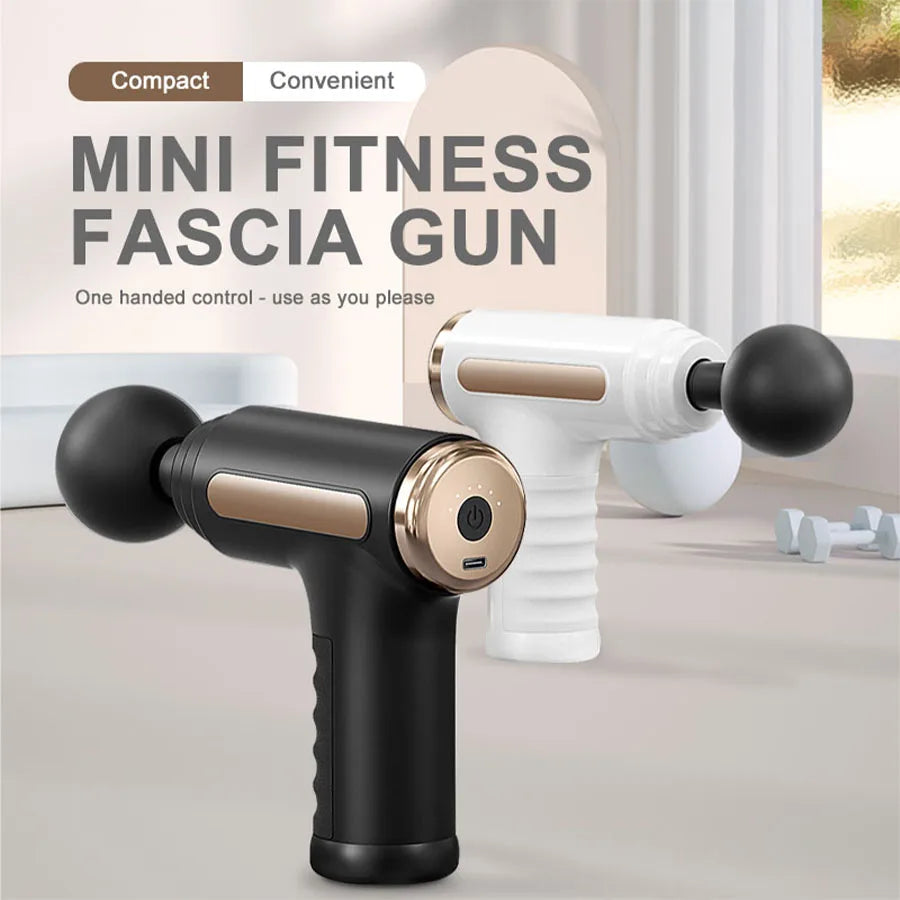 Exercise Massager Fascia Massage Gun Electric Massager Body Relaxation Belt/4 Replaceable Heads Fascia Gun