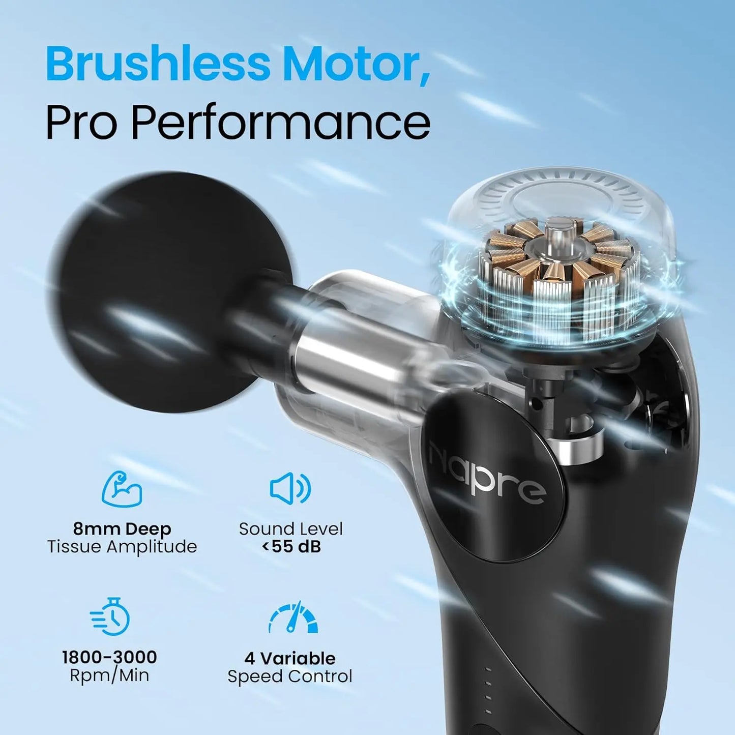 3-in-1 Mini Massage Gun with Heat & Cold Deep Tissue/ \Percussion Massager 5 Heads Quiet, Portable with Case
