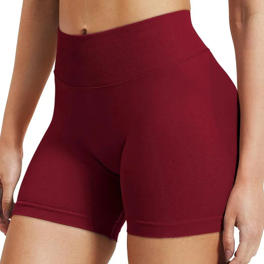 Seamless Shorts 4.5" Ribbed Yoga Shorts Women Flex Gym Shorts/Booty Running Short Butt Lifting Workout Pants