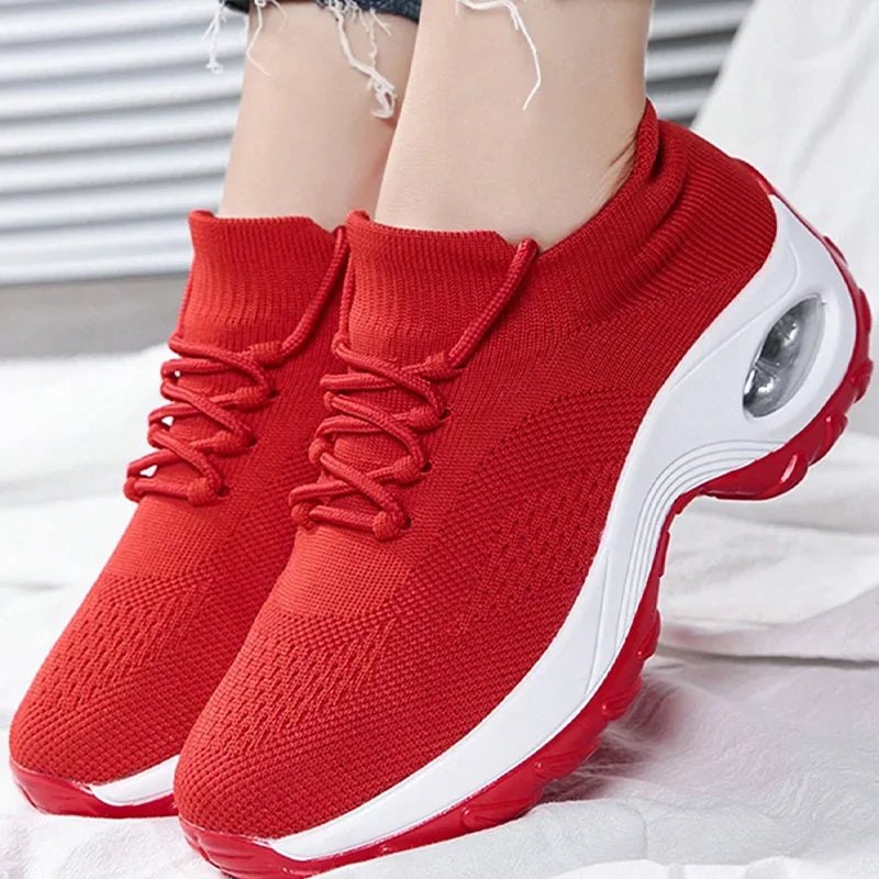Summer Women Sneakers Outdoor Running Air Cushion Sport Shoes/Increase Height Breathable Walk Shoes