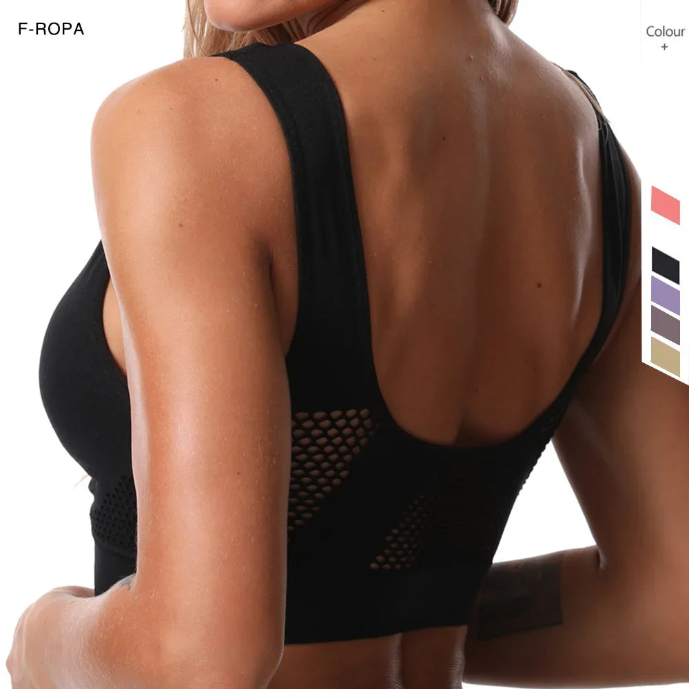 Seamless Mesh Women Sports Bras Fitness Gym Running Underwear Shockproof Bra/Wireless 6XL Plus Size Crop Top Breathable Yoga Bra