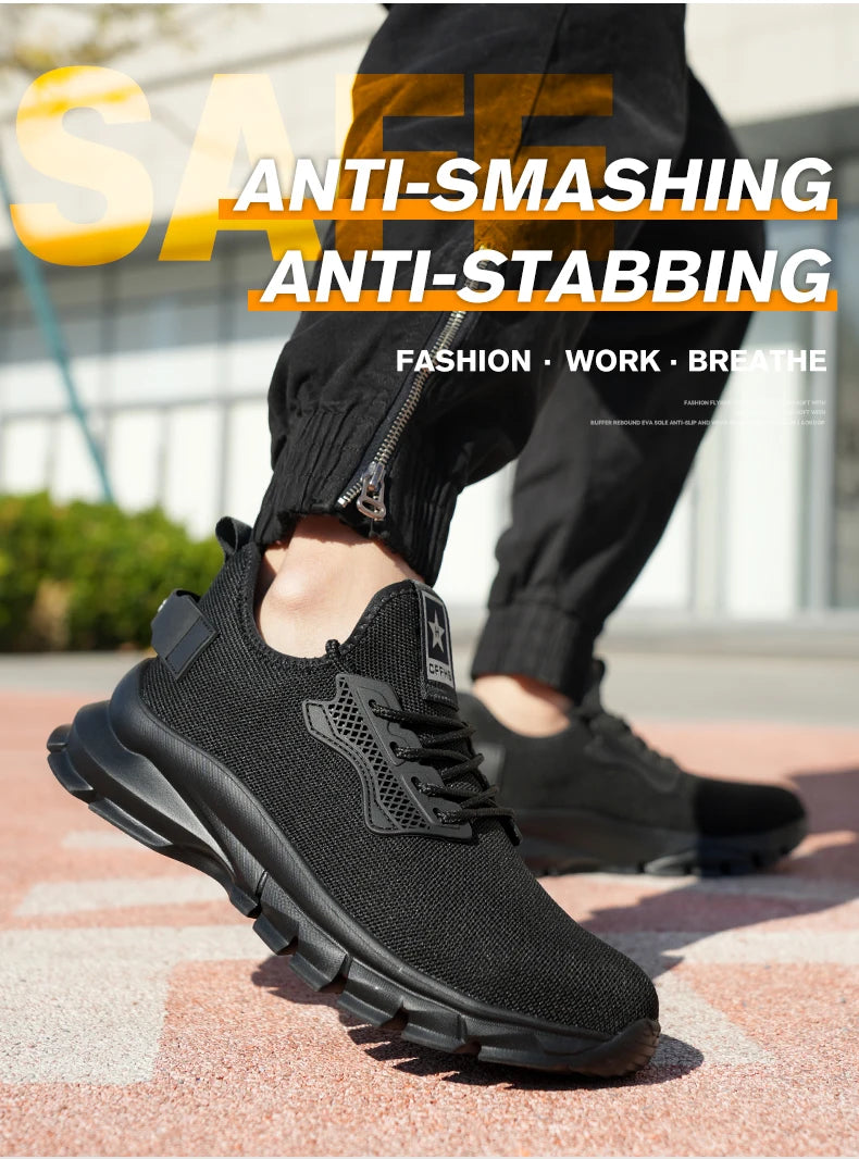 Soft-soled comfortable anti-smash/anti-puncture and breathable safety shoes