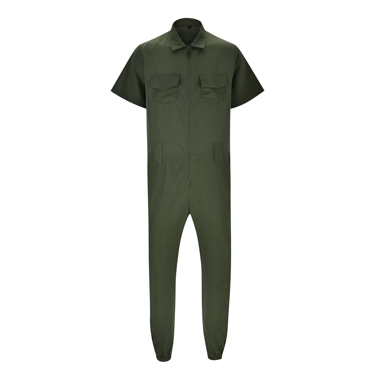 Men'S Casual Jumpsuit Zip Up Sports Trousers Belt Overalls Jumpsuit Summer Suit Soild Clothing For Men Loose Streetwear Hombre