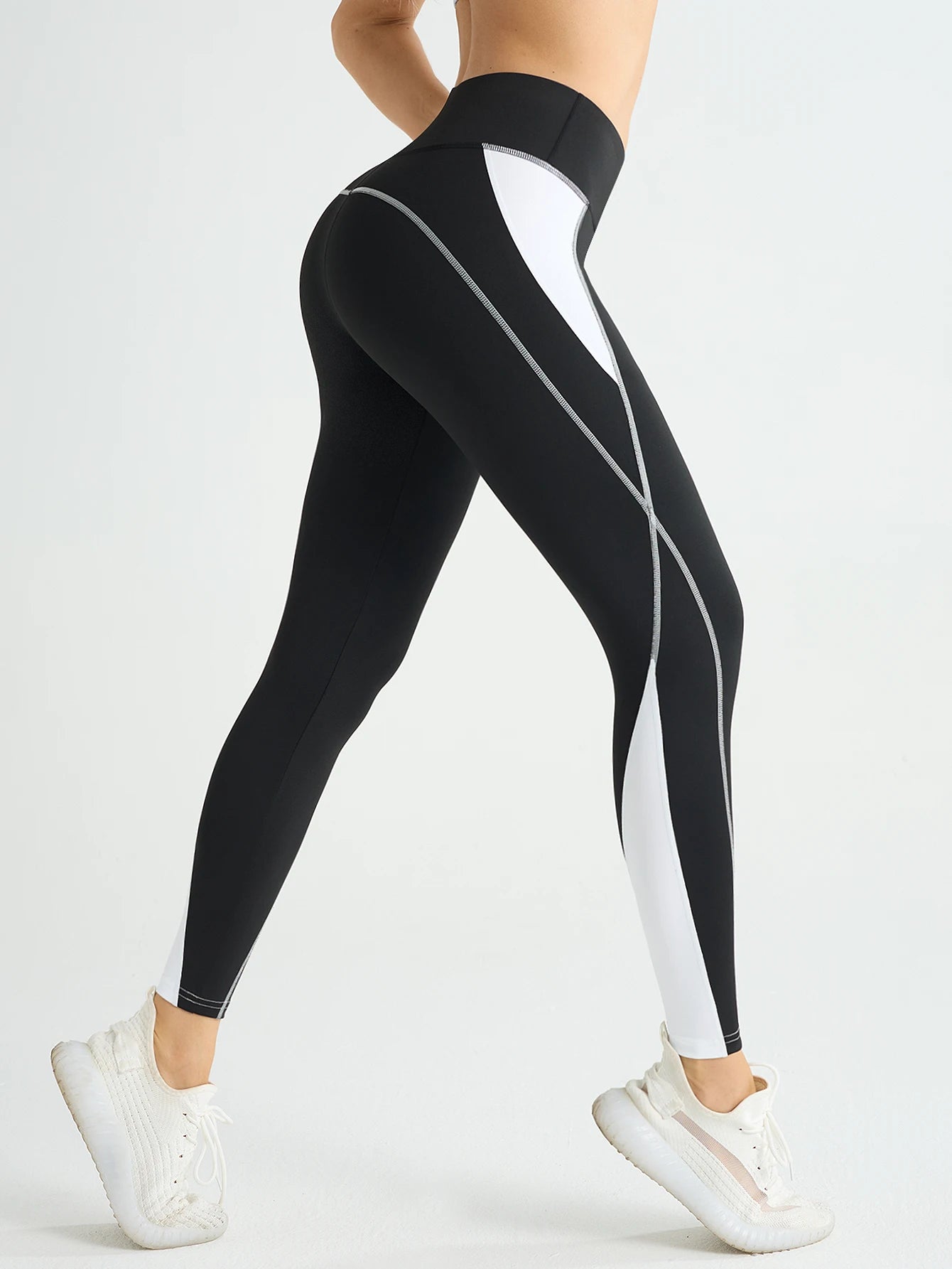 High Waist Splicing Multi Color Yoga Leggings Tummy Control/Gym Sports Running Four Way Stretch Yoga Pants