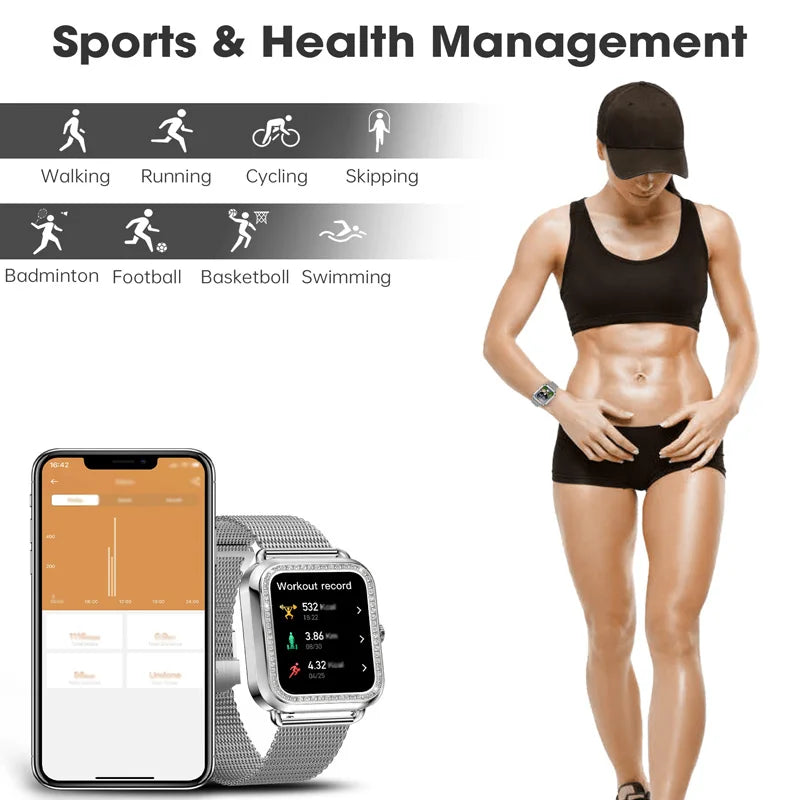 Women's Fashion Wearable Smartwatch (answer/dial)/For Android And IPhone Fitness Watch AI Voice Function