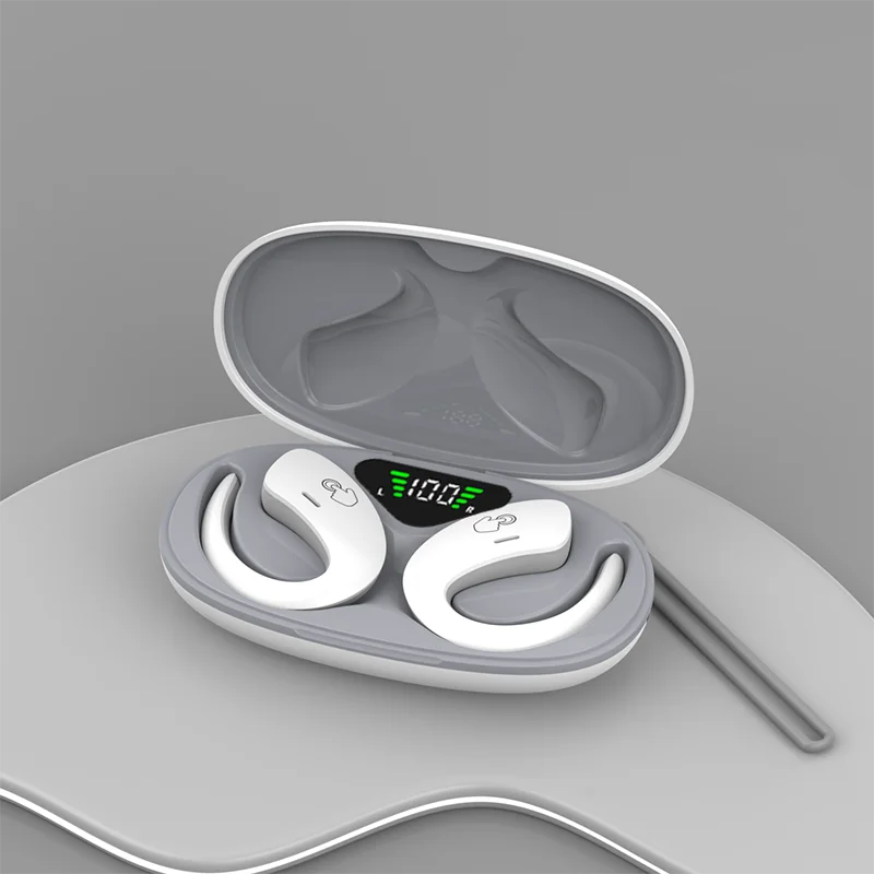 Open Ear Bluetooth Headphones 30 Hours Playtime/True Wireless Earbuds with Ear Hook Air Conduction Clear Calls Waterproof