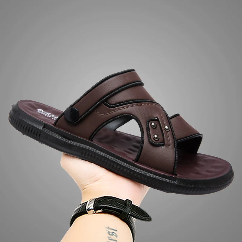 Summer Men Sandals Open Toe Flat Men's Casual Shoes Outdoor/Walking Sandals for Men Beach Shoes hombre Men slippers