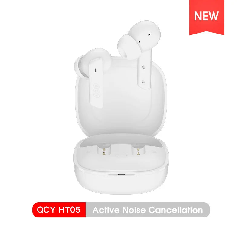 QCY HT05 ANC Wireless Earphones 40dB Active Noise Cancelling Bluetooth/5.2 Headphones 6 Mic ENC HD Call Headset TWS Earbuds