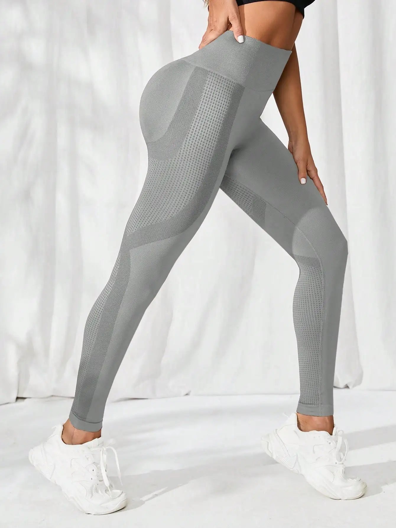 Yoga Solid Wideband Waist Sports/Running Workout Leggings