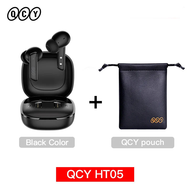 QCY HT05 ANC Wireless Earphones 40dB Active Noise Cancelling Bluetooth/5.2 Headphones 6 Mic ENC HD Call Headset TWS Earbuds