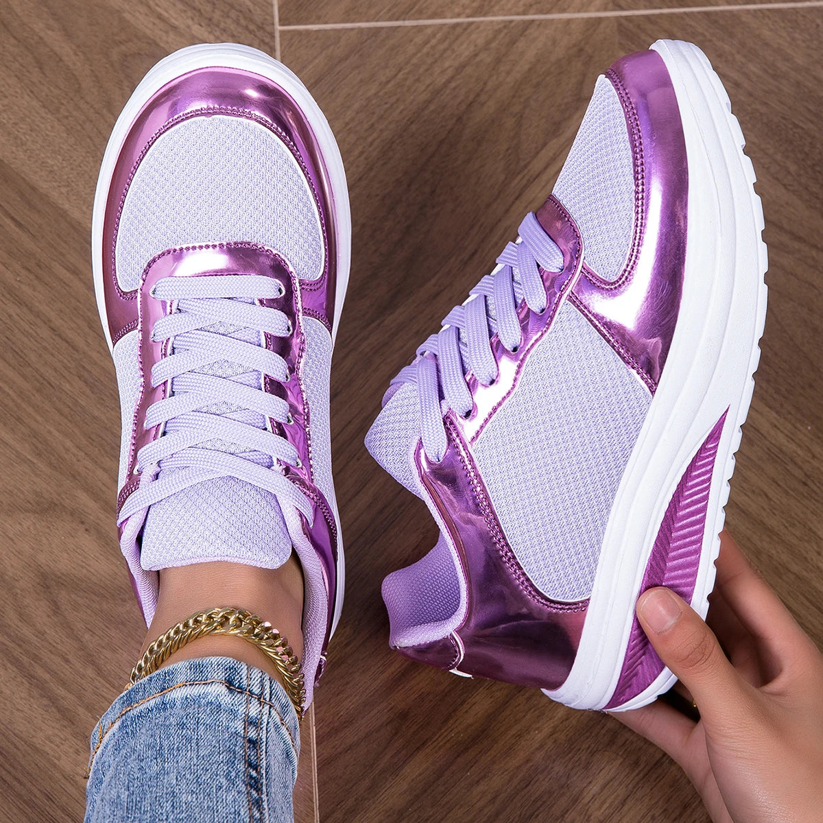Sneakers For Women Fashion Glitter Girls Women's Casual Shoes/Tennis Shoes For Women Lightweight Walking Shoes