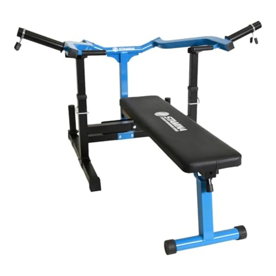 Home Gym Strength Training Machine for Chest Press/and Leg Extension Curl Adjustable Steel Frame with Black Finish