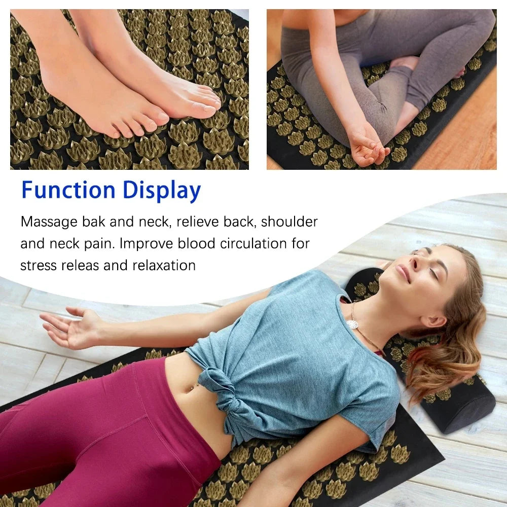 Pranamat Eco Lotus Spike Mat Acupuncture Massage Cushion/for Neck Foot Back Yoga Acupressure Massage Mat