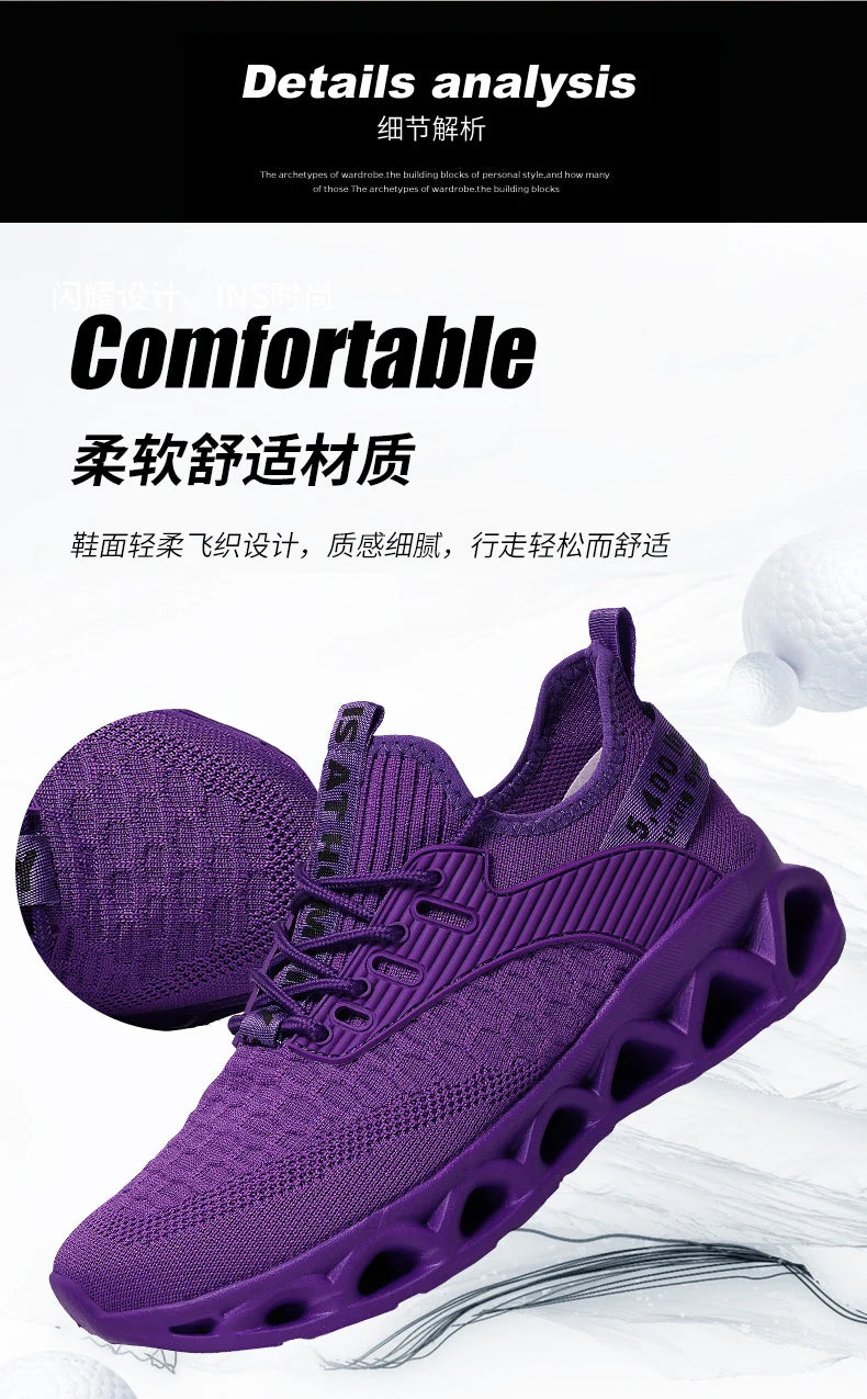 Women's running shoes, lightweight mesh, breathable and comfortable/flat soft tennis shoes, blade sports shoes for women