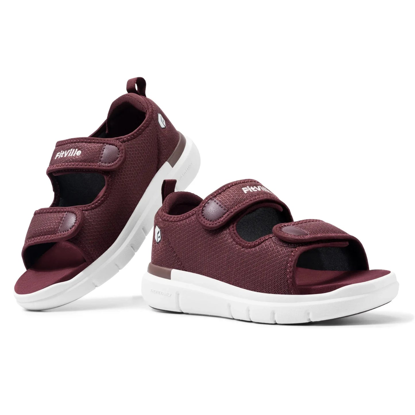 FitVille Women'S Diabetic Wide Sandals With Arch Support Adjustable Straps/Breathable Lightweight Casual Women Flat Shoes