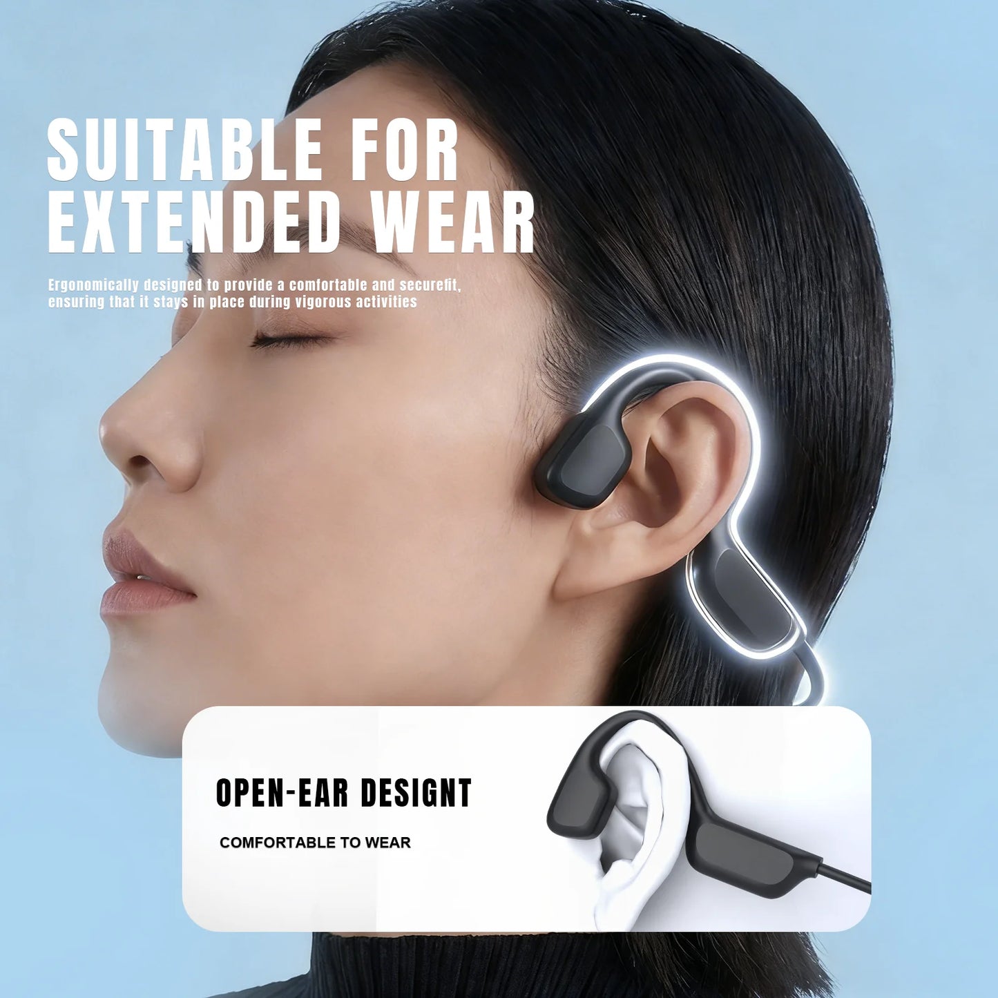 X7 Max Bone Conduction Headphones Bluetooth/6.0 IPX8 Waterproof 32G Memory Wireless Open Ear Sports Earphones