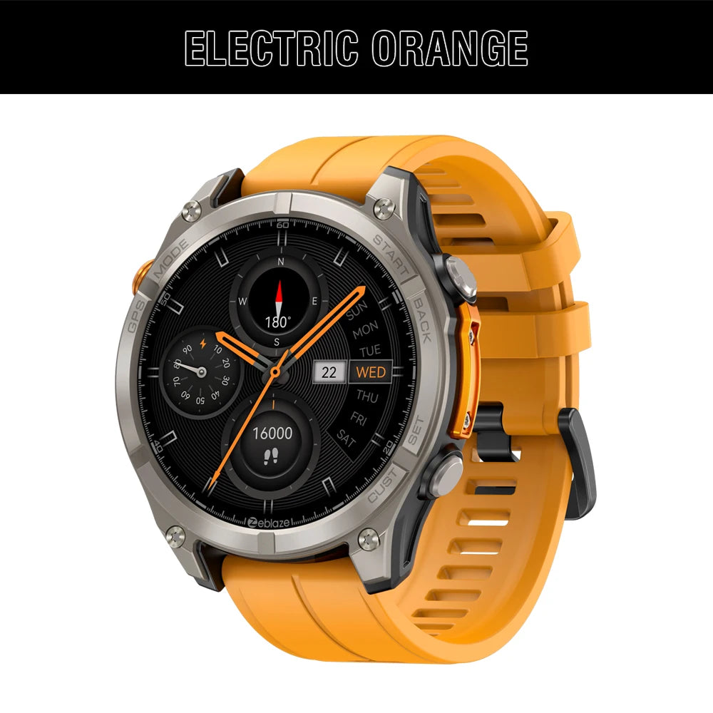 NEW Zeblaze Stratos 4 GPS Smart Watch 1.43 AMOLED Display Built-in Compass/Barometric Altimeter Flashlight Voice Call Smartwatch