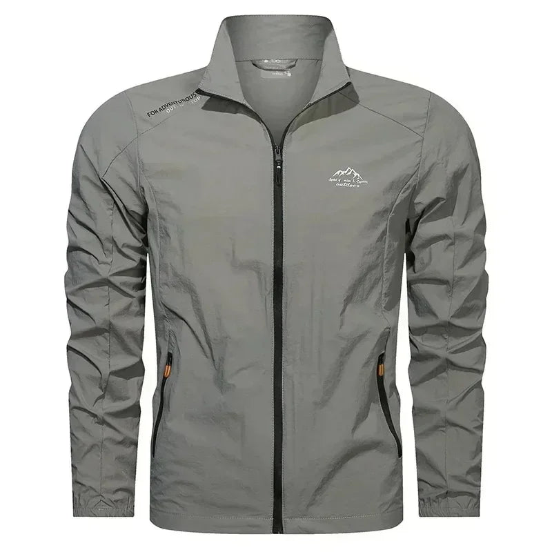 UPF100+ Men Summer Windbreaker Zip Pockets Uv Sun Protection Jackets/Breathable Ultra-light Clothes Outdoor Skin Thin Coats
