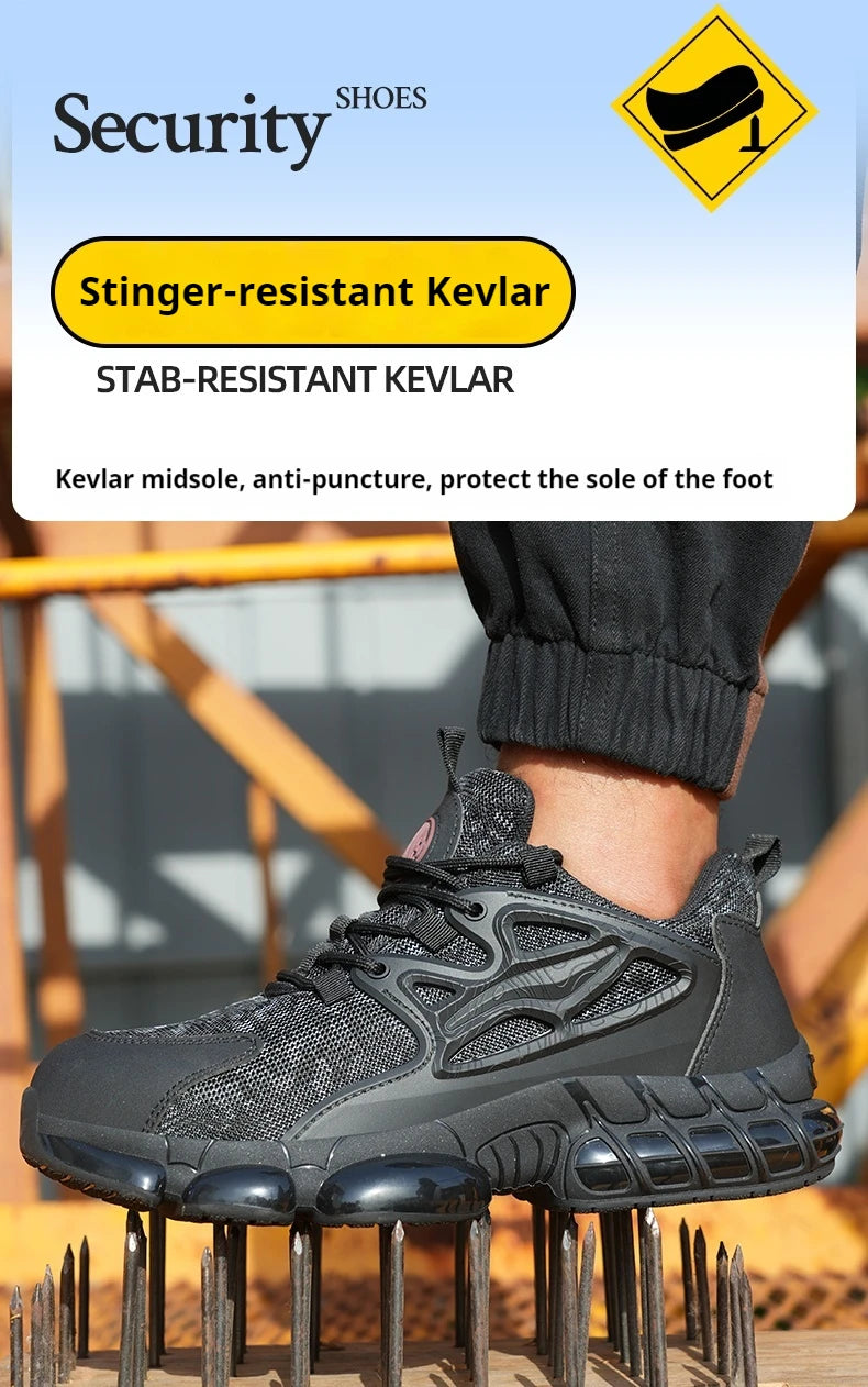 Protective Safety Shoes Men Anti-smash Anti-puncture Steel Toe Work Shoes/Breathable Security Industrial Shoes Men Safety