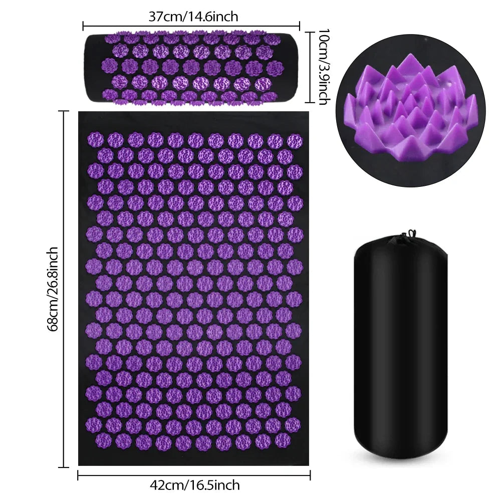 Pranamat Eco Lotus Spike Mat Acupuncture Massage Cushion/for Neck Foot Back Yoga Acupressure Massage Mat
