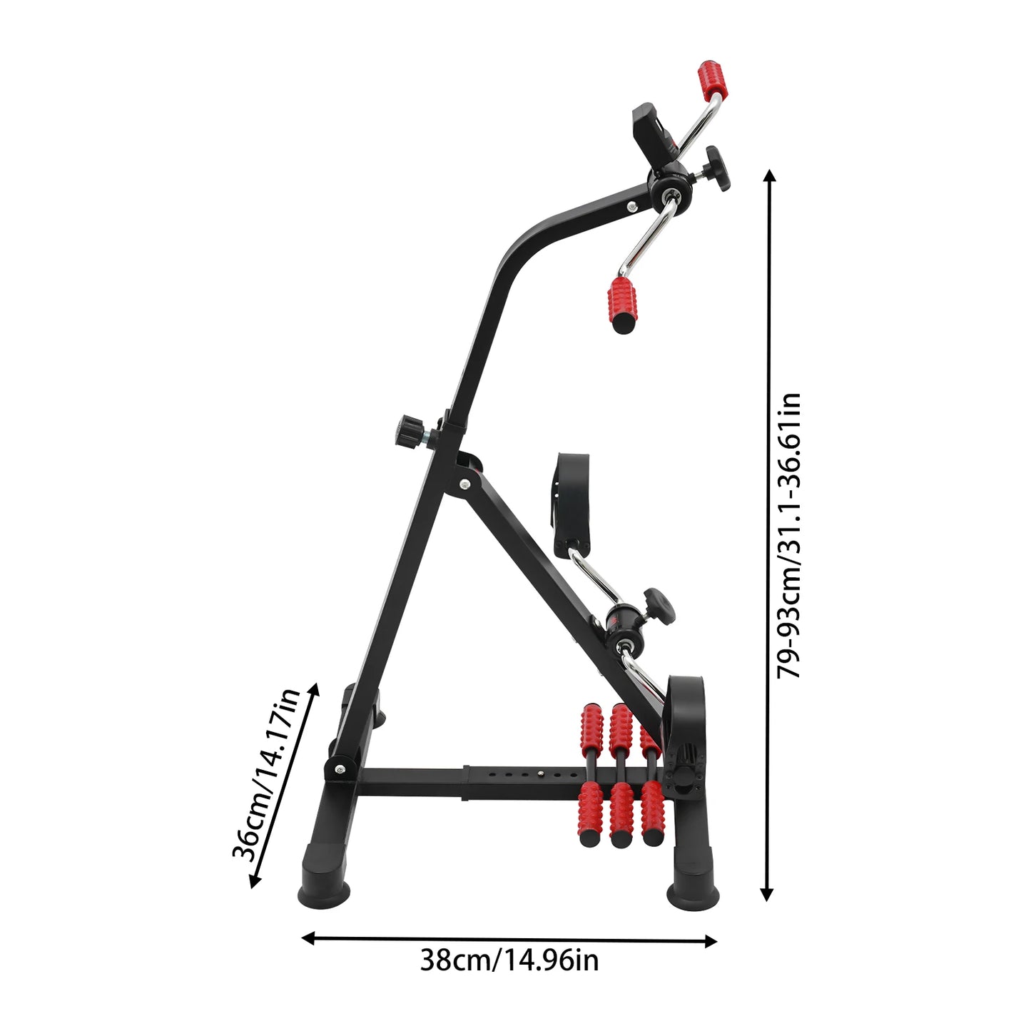 Bike Pedal Exerciser Height/Intensity Adjustable Portable Physical Therapy/Tool Leg Pedal Training Equipment Space Saving