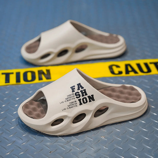 Men Fashion Massage Slippers Indoor/Outdoor Sandals Thick Sole Male Slides/Summer Non-Slip Men Shower Slippers