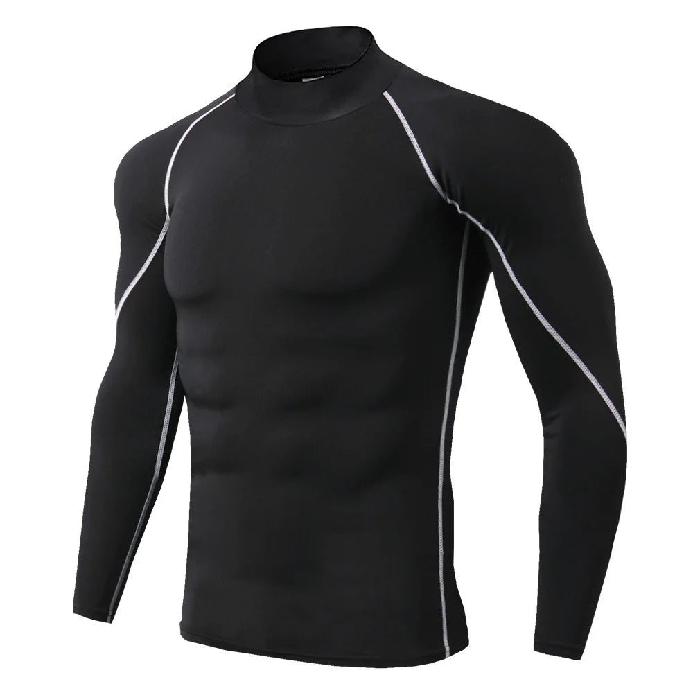 Men Bodybuilding Sport T-shirt Quick Dry Running Shirt Long Sleeve/Compression Top Gym T Shirt Men Fitness