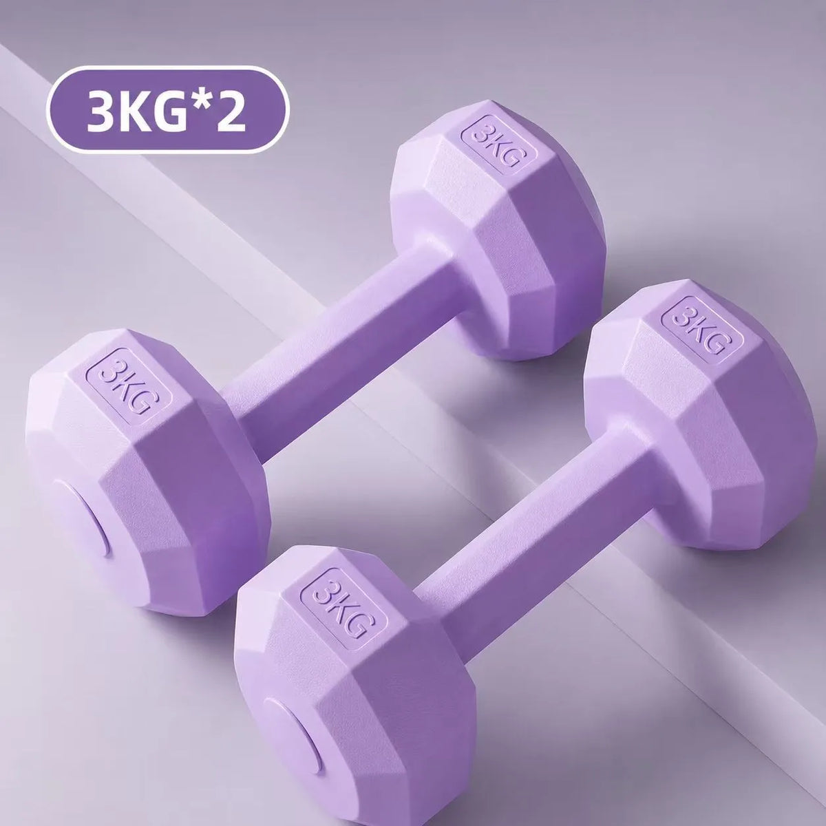 Pack of 2 6.61LB stylish dumbbells Smooth non-slip coating/durable cement fitness equipment, stylish strength training gadgets