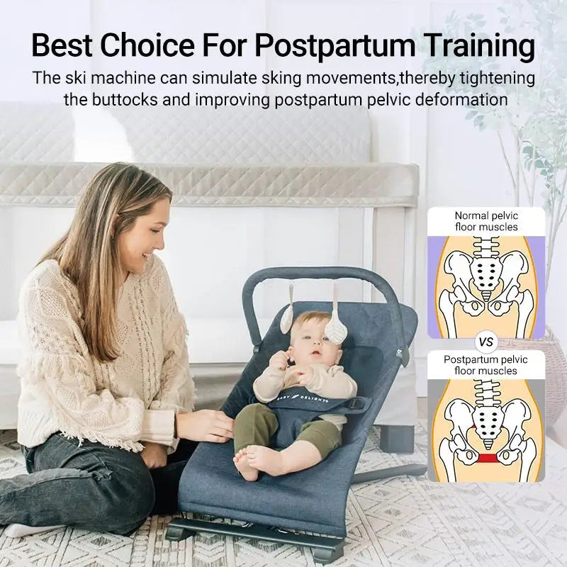 "Foldable 3-in-1 Ski Trainer: Leg, Pelvic & Hip Strengthener/for Postpartum Women Home Gym Equipment"