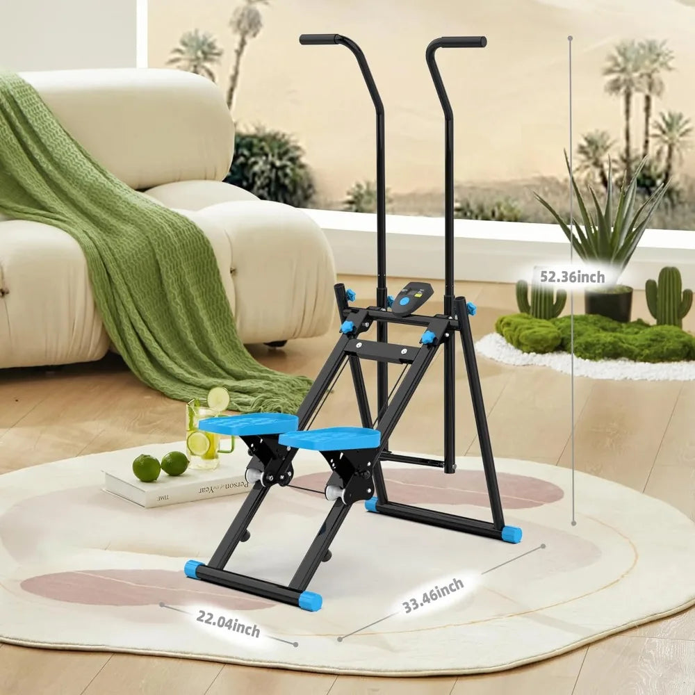 Compact Vertical Climber for Home Fitness Foldable/Stair Stepper for Total Body Cardio Workout