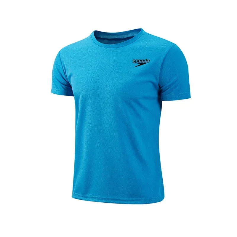 Hot Sale Men's Quickdry T-shirts Summer Daily Sports Short Sleeved/O-neck Tops Fitness Training Athletics Running T-shirt