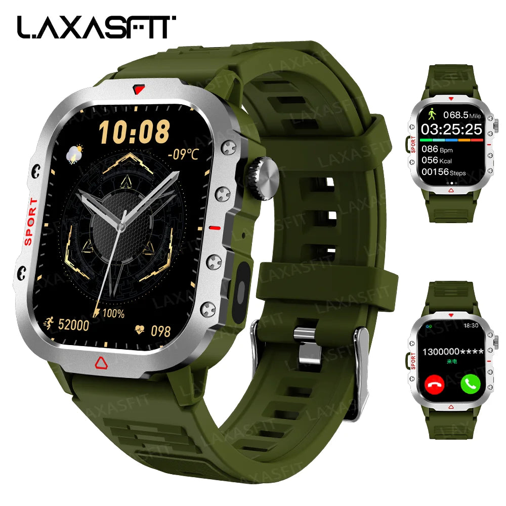LAXASFIT Smart Watch Bluetooth Voice Call Smart Watch/with LED Flashlight Health Monitor Outdoor Sports Smart Watch