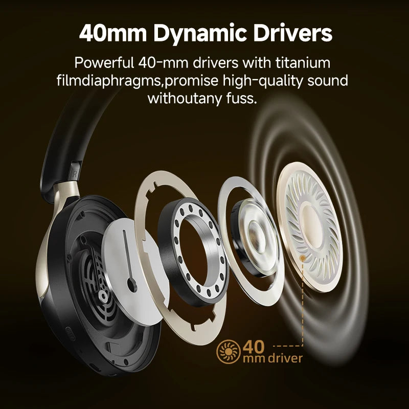 QCY H3 PRO Adaptive ANC Wireless Headphones Over Ear Headset/50dB with LDAC Hi-Res Wireless Audio Bluetooth 5.4 Dual Connection